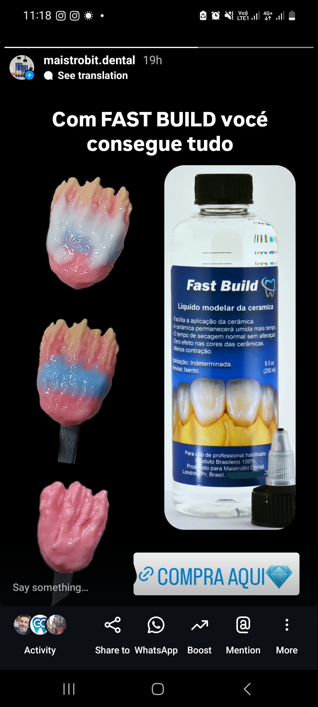 Fast Build, Liquido Modelar 250ml