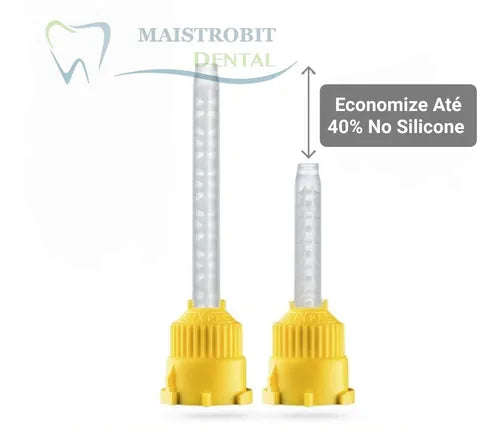 20 Ponta Misturadora Amarela Curta Reduzendo 40% de Silicon usado